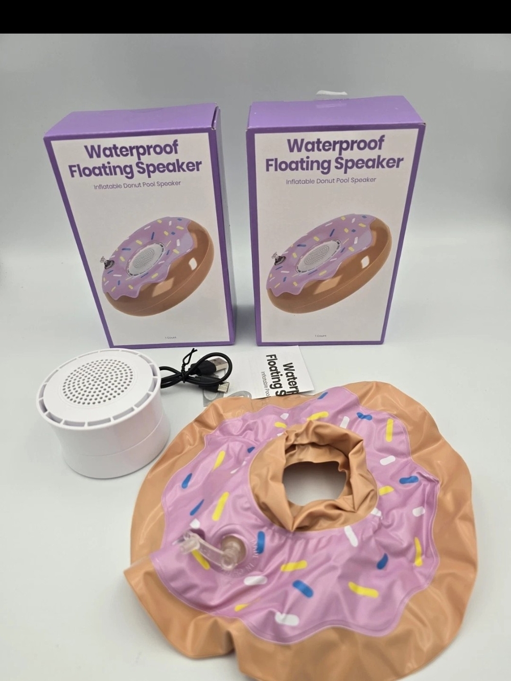 Waterproof Floating Donut Speaker - Purple/Beige